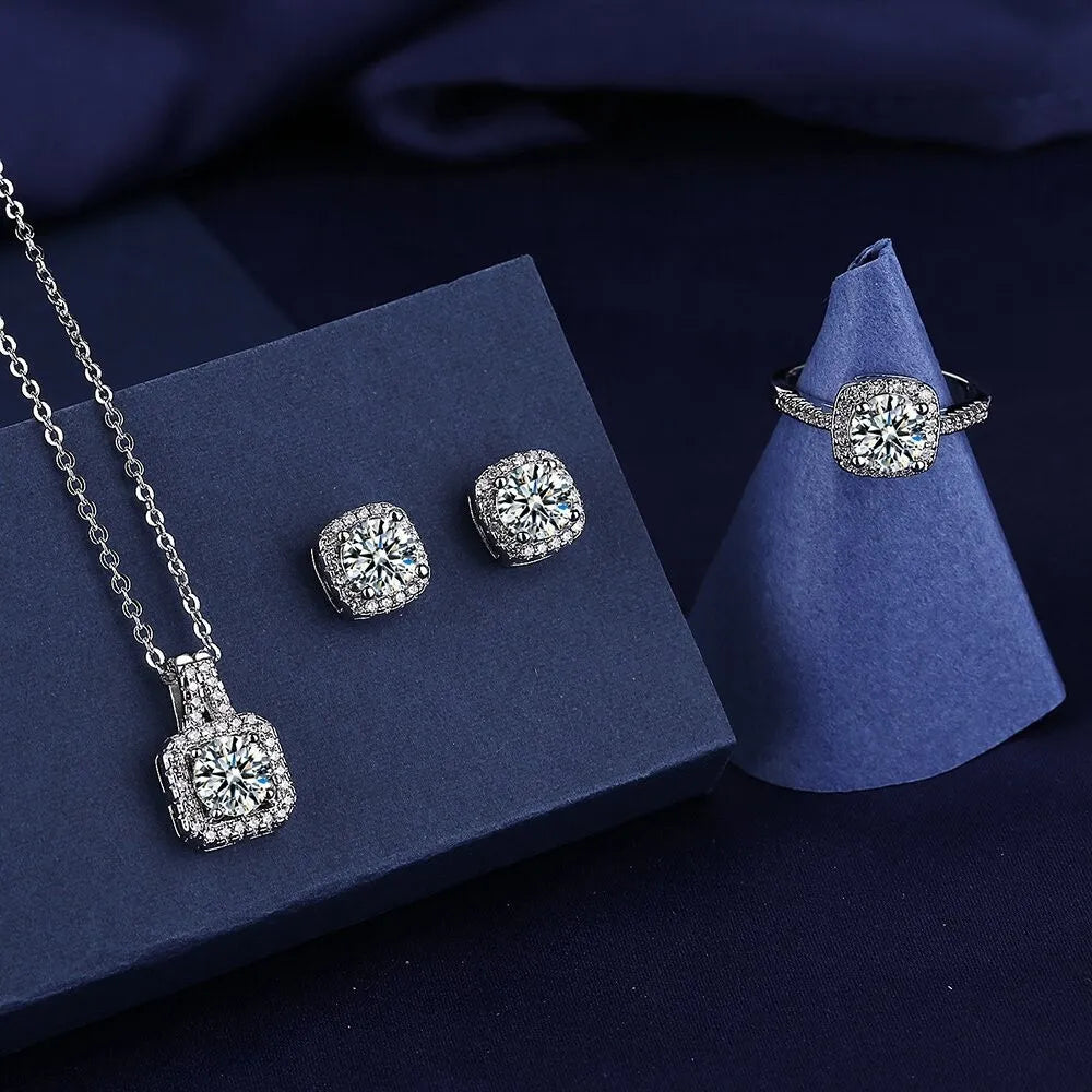 3pcs Suit Necklaces Flash Mosang Diamond