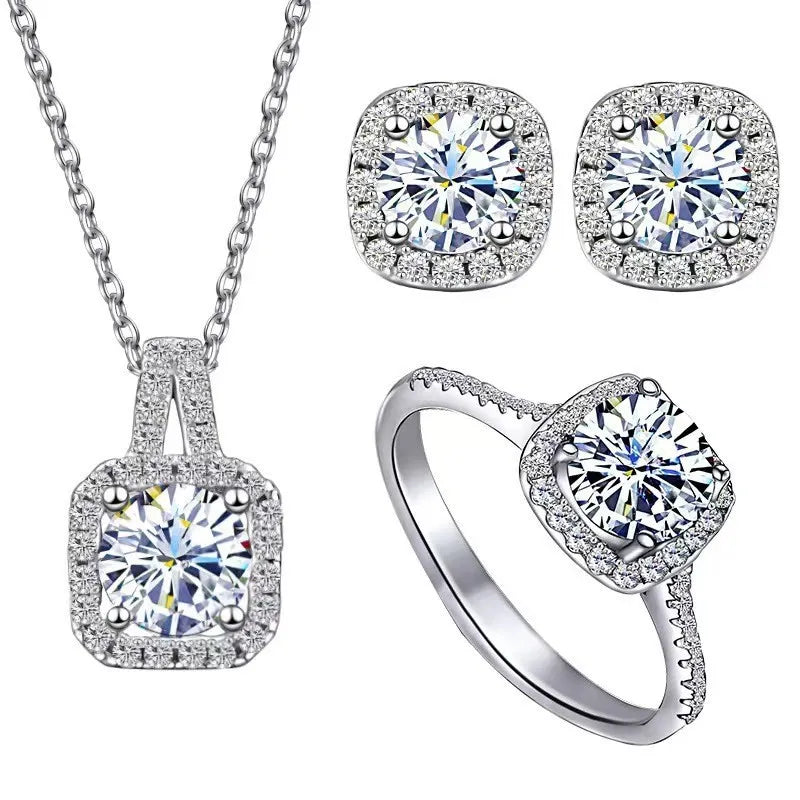 3pcs Suit Necklaces Flash Mosang Diamond