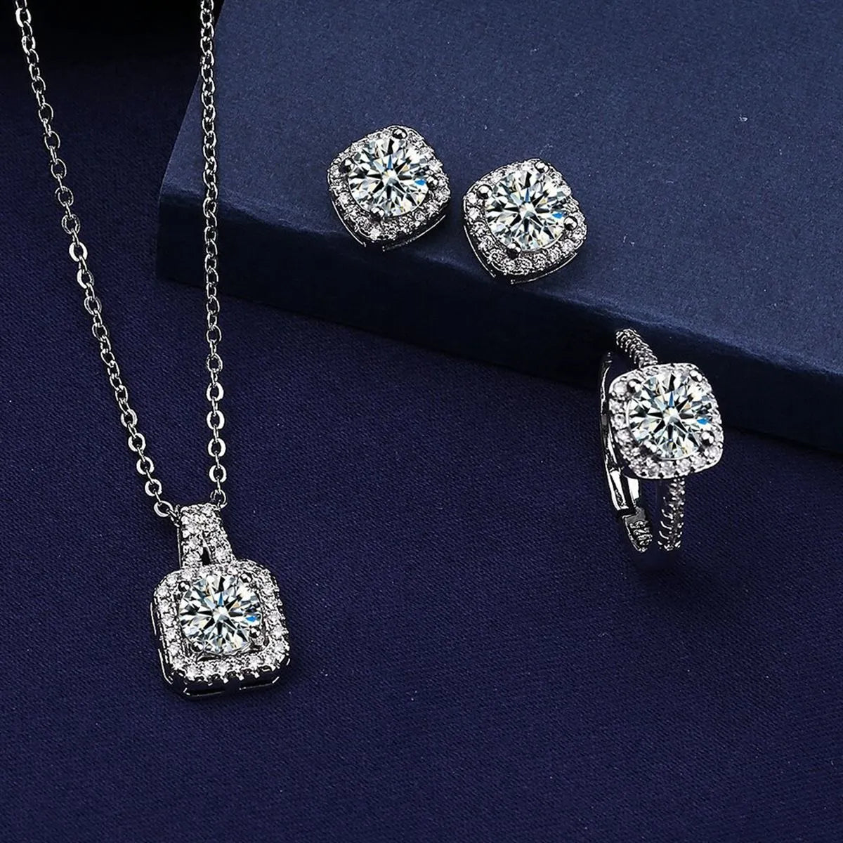 3pcs Suit Necklaces Flash Mosang Diamond